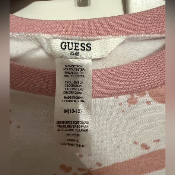GUESS Girls Pink and White  Sweatshirt - Picture 3 of 3